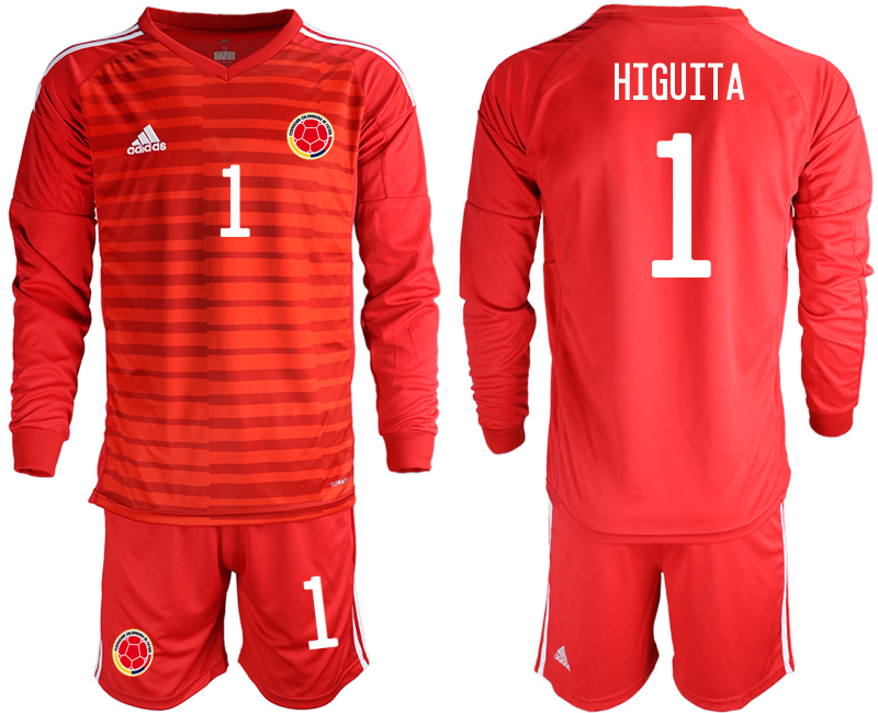 Men 2020-2021 Season National team Colombia goalkeeper Long sleeve red #1 Soccer Jersey3->mexico jersey->Soccer Country Jersey